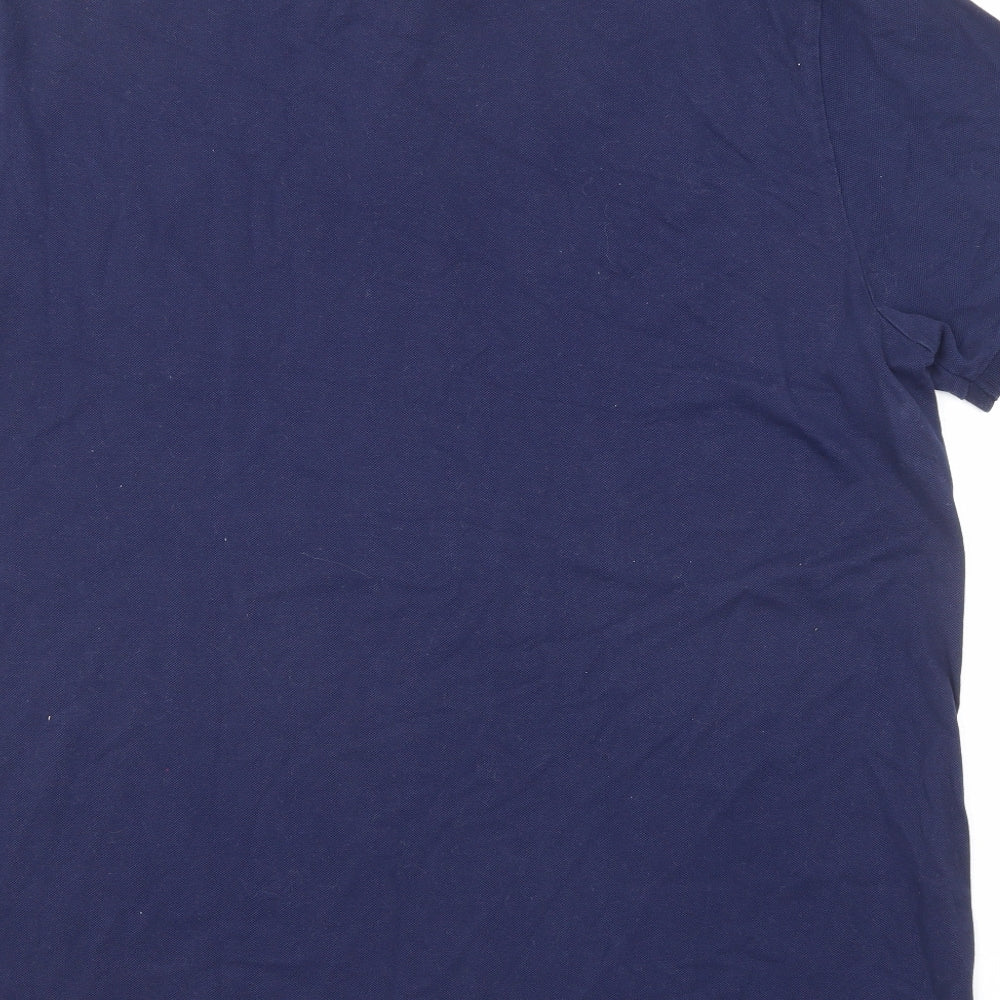 Ralph Lauren Mens Blue Cotton Polo Size 2XL Collared Button