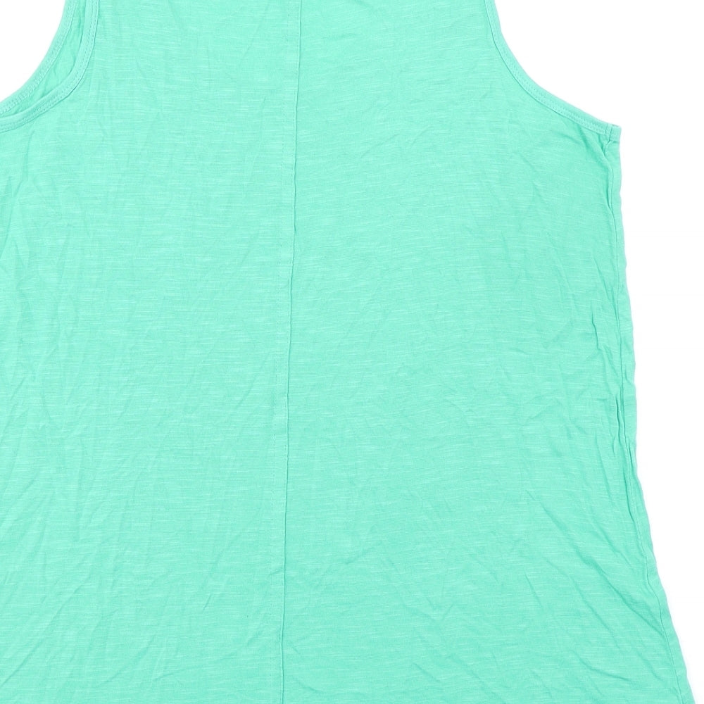 Evans Womens Green Viscose Basic Tank Size 20 Round Neck