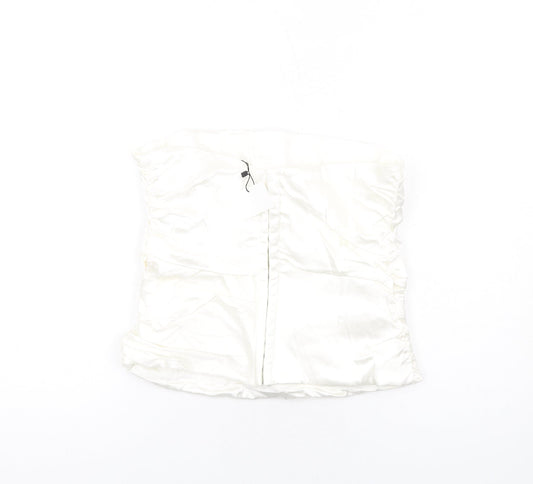 Womens UK Size L Zara Ivory Cropped Tank