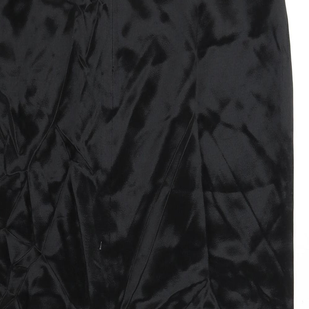 Brand and care label for Principles women’s black acetate straight & pencil skirt, size UK 14, zip
