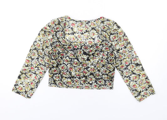 Womens UK Size XS Cooperative Multicoloured Cropped Blouse