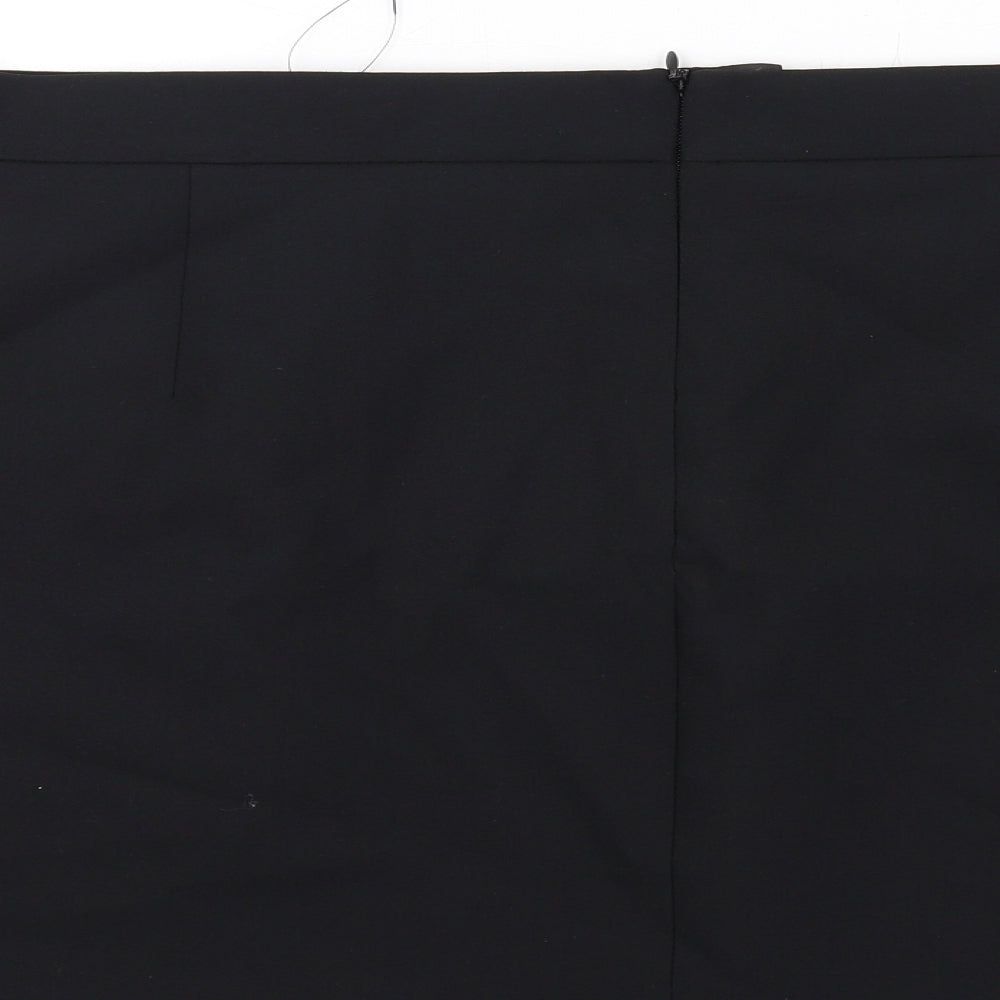 Marks and Spencer Womens Black Polyester Cargo Skirt Size 24 Zip