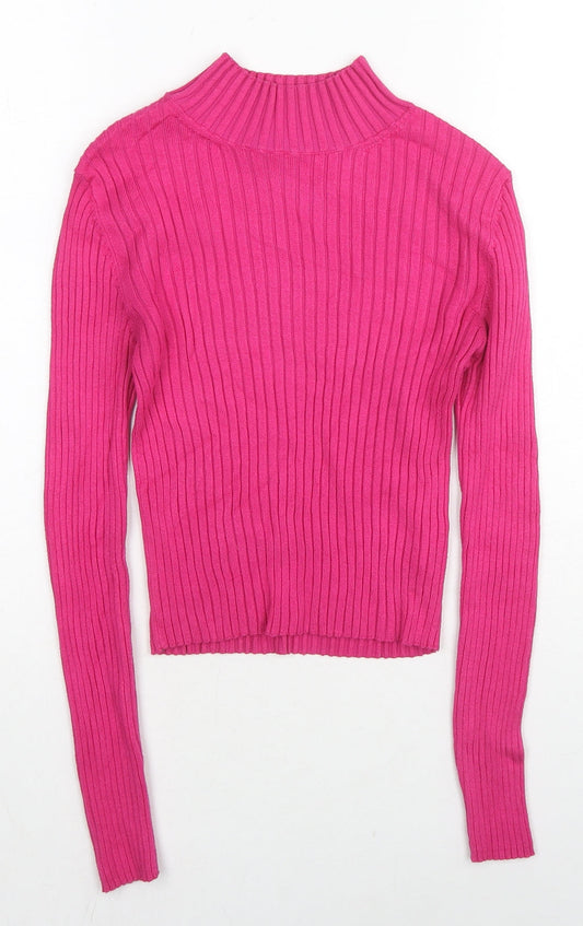 Womens UK Size S Stradivarius Pink Pullover Jumper