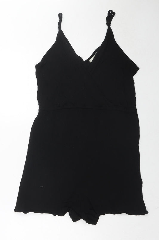 ASOS Womens Black Viscose Playsuit One-Piece Size 8 L3 in Pullover