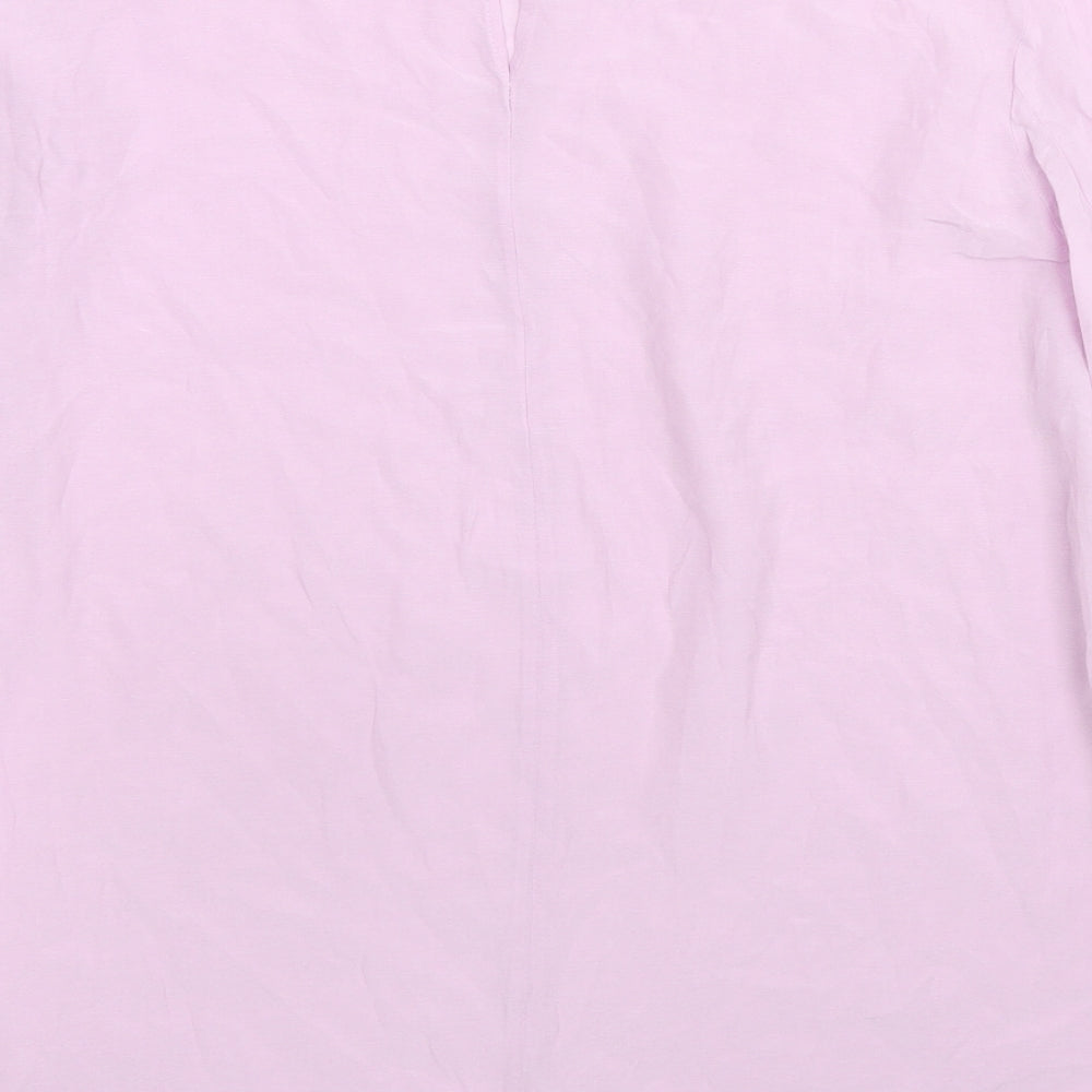 Autograph Womens Purple Cupro Basic Blouse Size 14 Round Neck