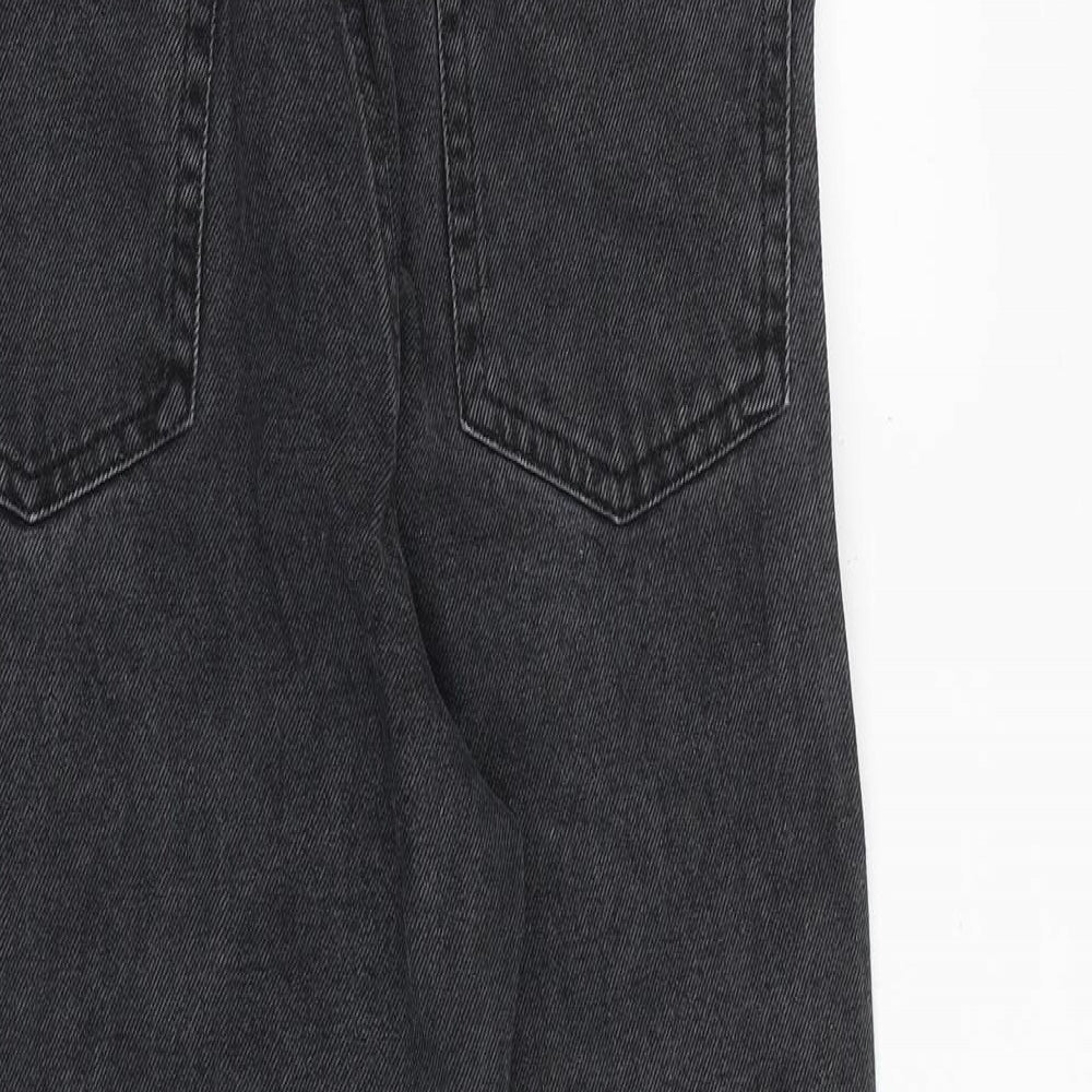 Denim & Co. Womens Grey Cotton Tapered Jeans Size 10 L26 in Regular Zip