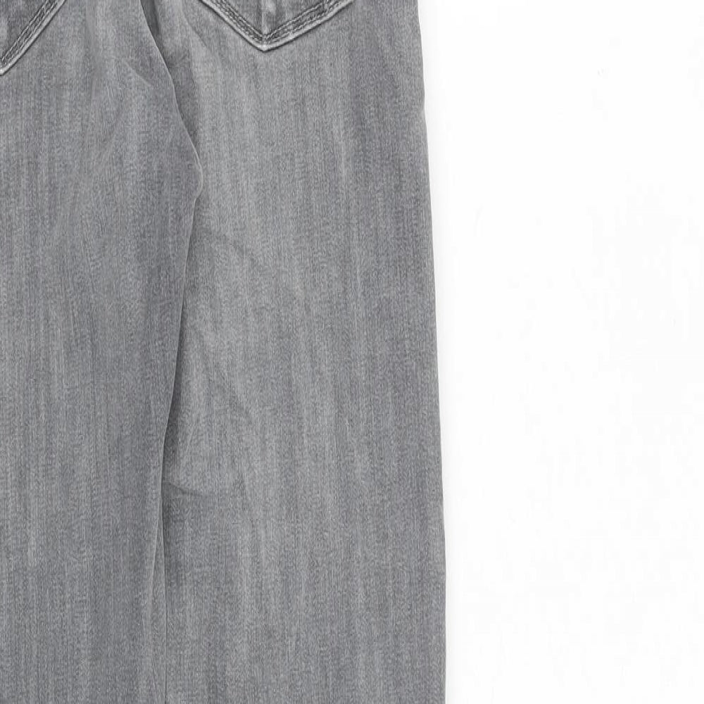 Topshop Womens Grey Cotton Skinny Jeans Size 28 in L34 in Regular Zip