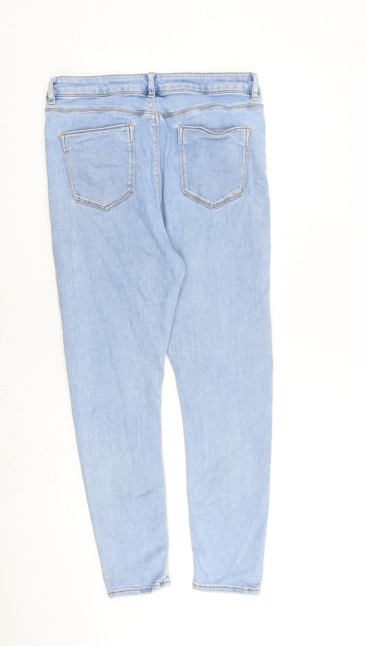 ASOS Womens Blue Cotton Skinny Jeans Size 32 in L30 in Slim Zip