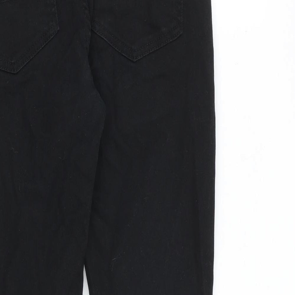 Denim & Co. Mens Black Cotton Straight Jeans Size 32 in L30 in Regular Button