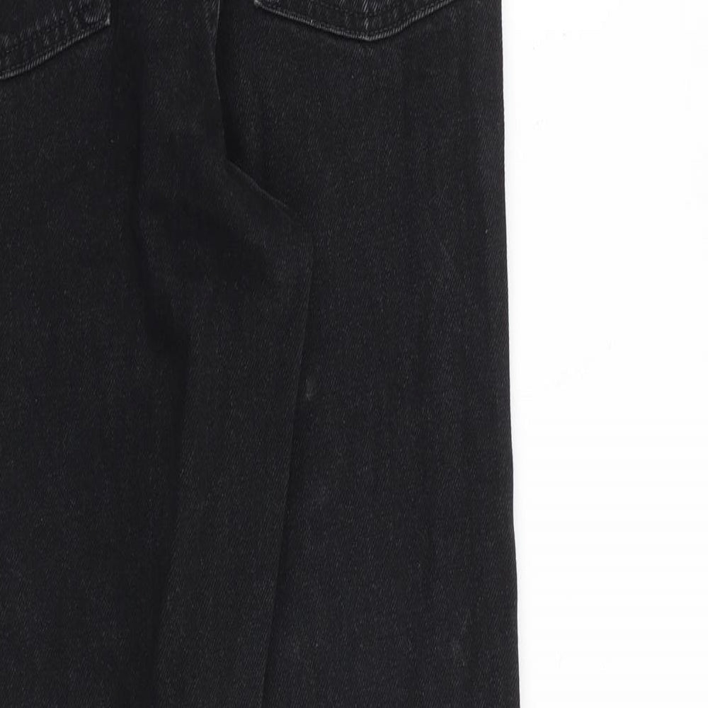 Denim & Co. Womens Black Cotton Straight Jeans Size 10 L28 in Regular Zip
