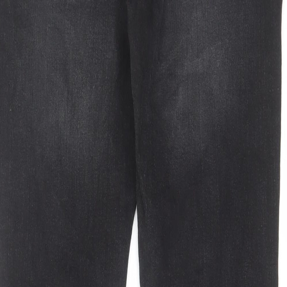Boohoo Mens Black Cotton Straight Jeans Size 32 in L31 in Regular Zip