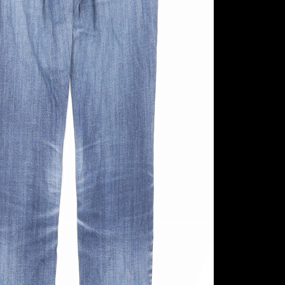 See Thru Soul Womens Blue Cotton Skinny Jeans Size 26 in L29 in Regular Zip