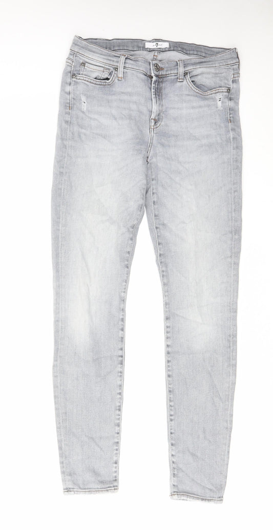 Mens UK Size 31 in 7 For All Mankind Regular Fit Straight Grey Jeans