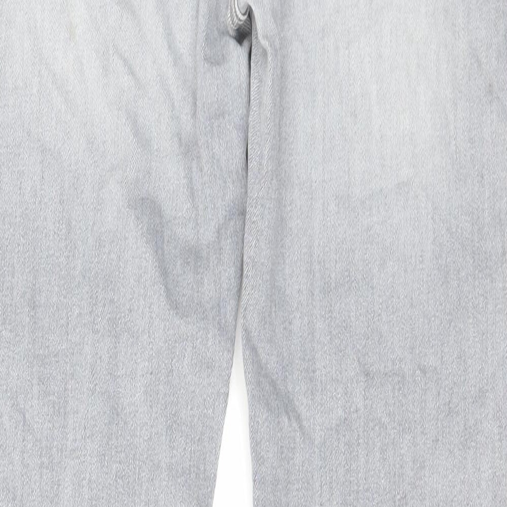 7 For All Mankind Mens Grey Cotton Straight Jeans Size 31 in L29 in Regular Zip