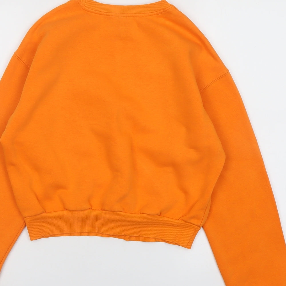 H&M Womens Orange Cotton Pullover Sweatshirt Size XS Pullover - I need my space NASA