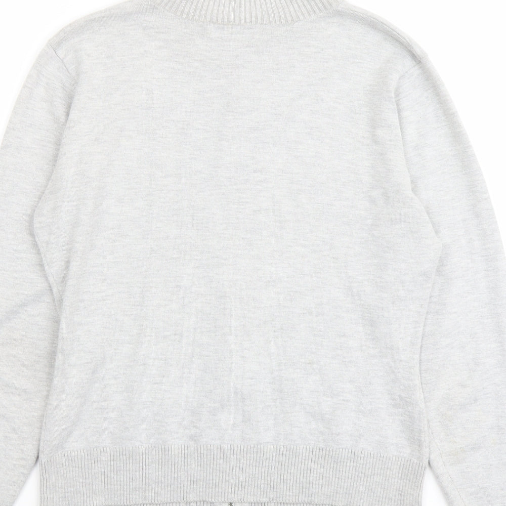 Womens UK Size 12 Marks and Spencer Grey Full Zip Jumper
