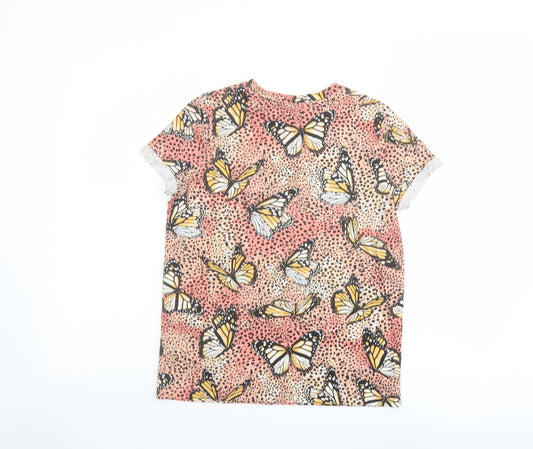 Womens UK Size XS Bershka Multicoloured Basic T-Shirt