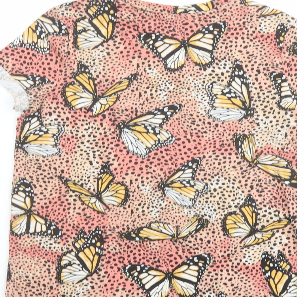Womens UK Size XS Bershka Multicoloured Basic T-Shirt