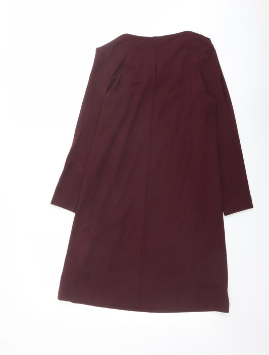 H&M Womens Red Viscose A-Line Size XS Boat Neck Pullover