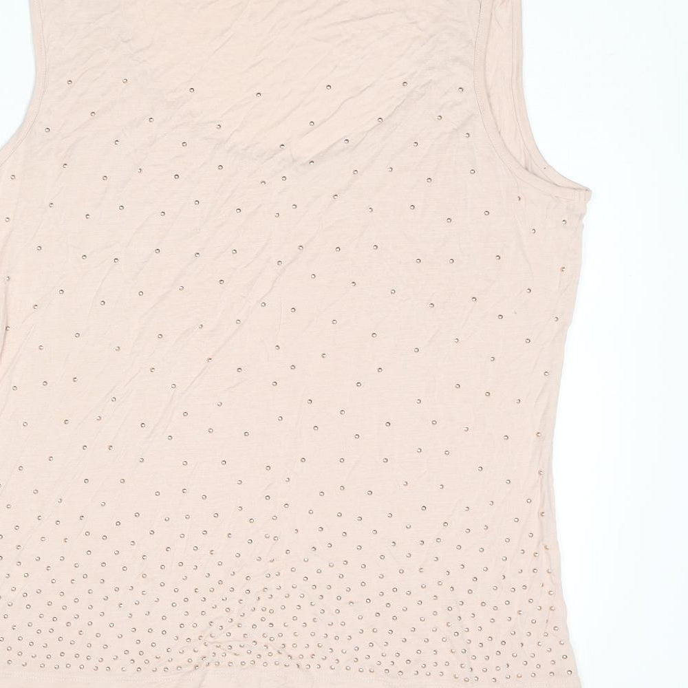 Autograph Womens Pink Viscose Basic Tank Size 18 Round Neck