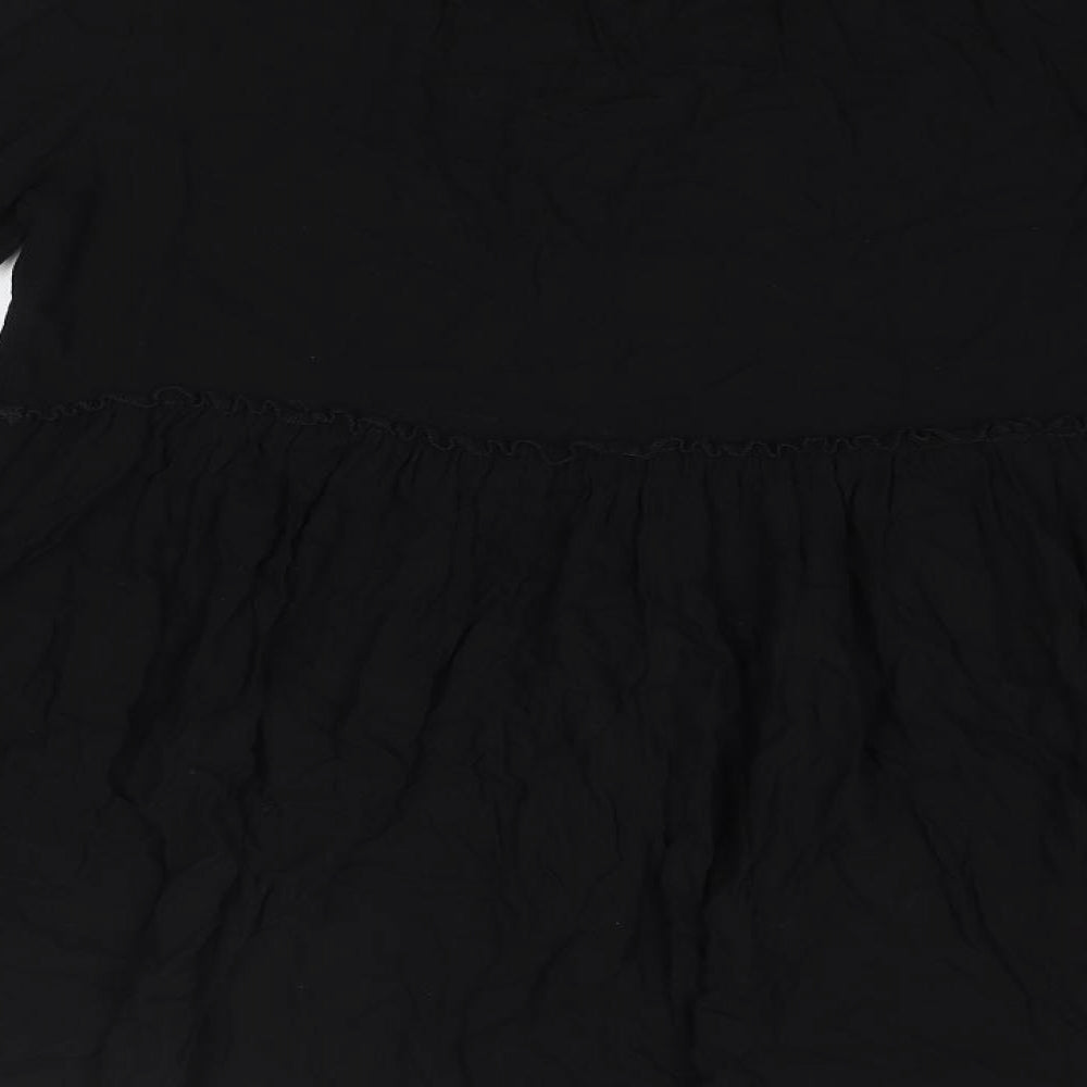 Womens UK Size 8 Apricot Black Basic Blouse