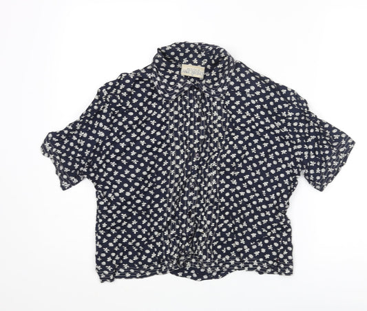 Womens UK Size 16 Anne Brooks Blue Basic Button-Up