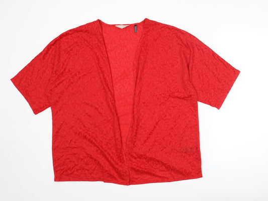 Womens UK Size 16 Anthology Red Kimono Blouse