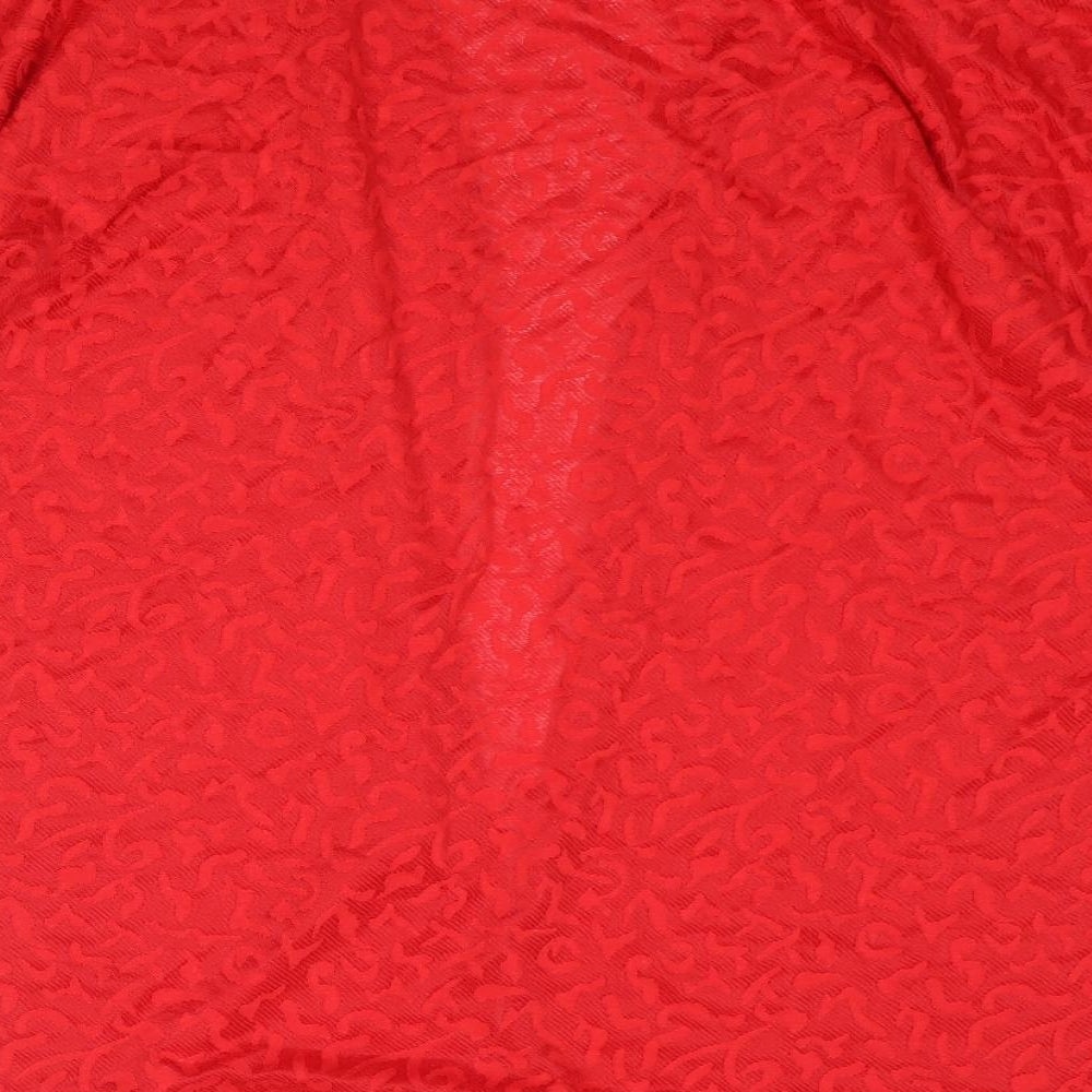 Anthology Womens Red Geometric Polyester Kimono Blouse Size 16 V-Neck