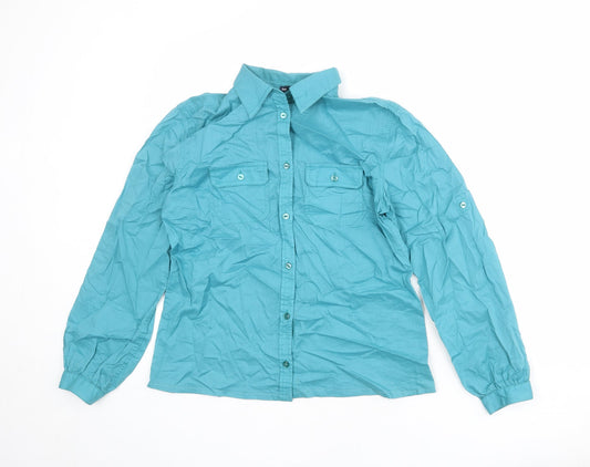 Womens UK Size S Gap Blue Basic Button-Up