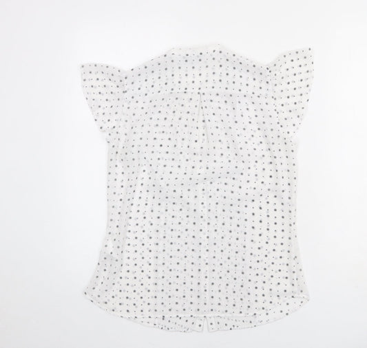 Womens UK Size 10 H&M White Basic Button-Up