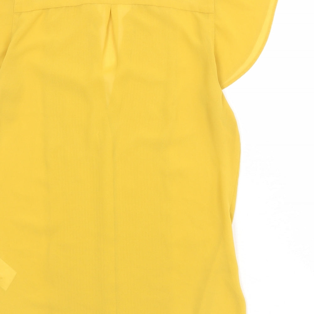 Womens UK Size 8 H&M Yellow Basic Button-Up