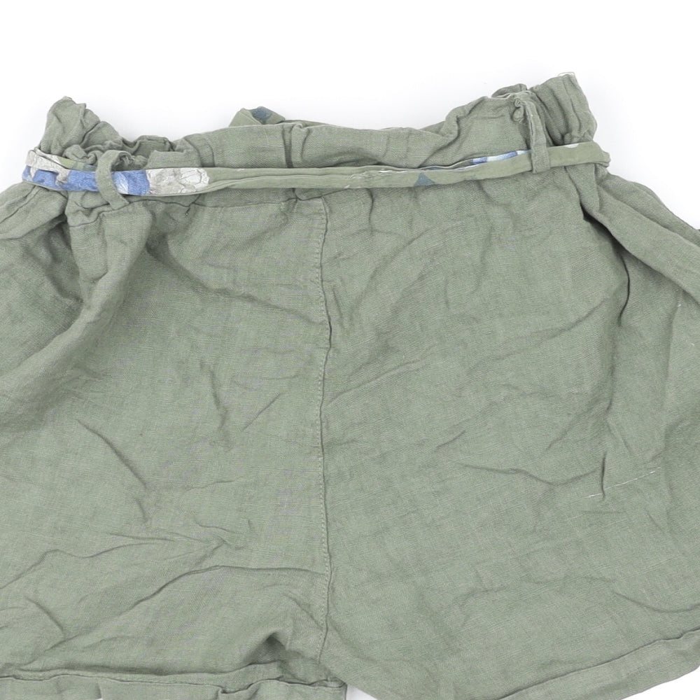 Civico 51 Womens Green Polyester Paperbag Shorts Size S L4 in Regular Tie