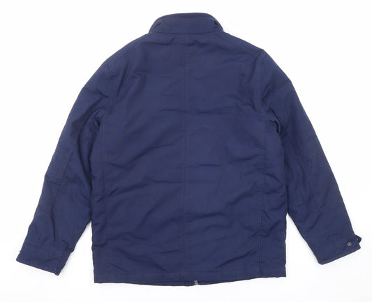 Adme Mens Blue Windbreaker Coat Size S Zip