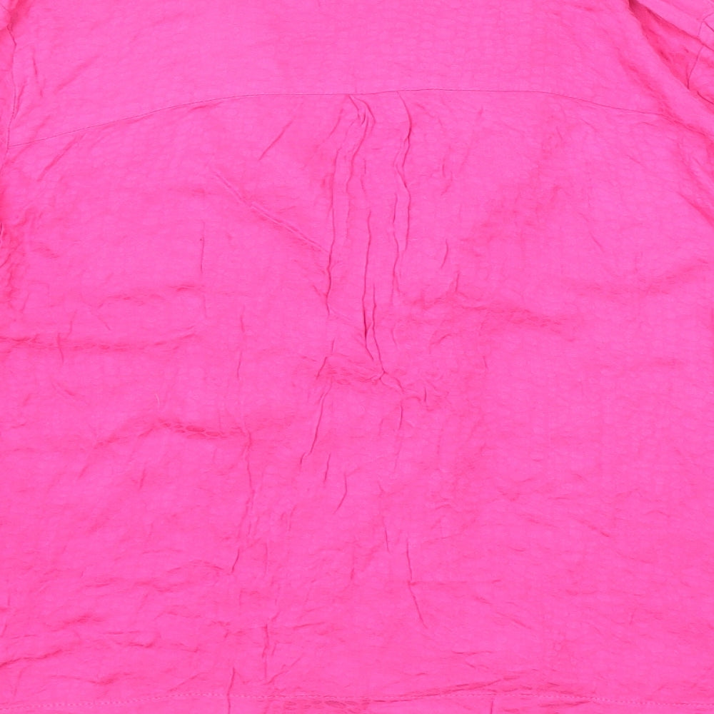 Womens UK Size 10 Topshop Pink Basic Button-Up