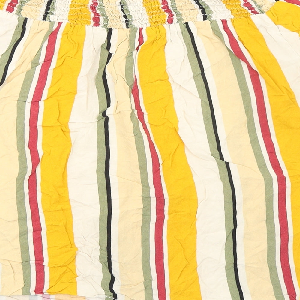 Collection Pimkie Womens Multicoloured Striped Viscose Basic Blouse Size M Off the Shoulder