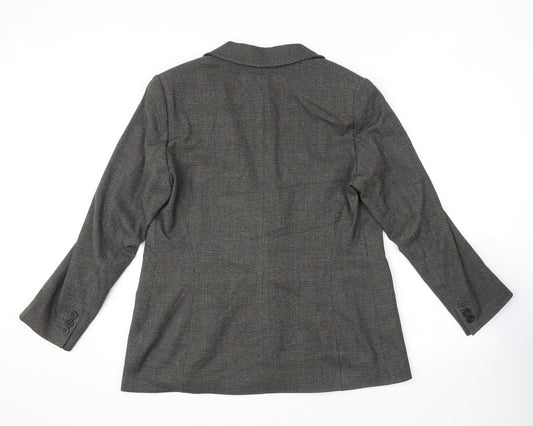 Marks and Spencer Womens Brown Plaid Polyester Jacket Suit Jacket Size 18