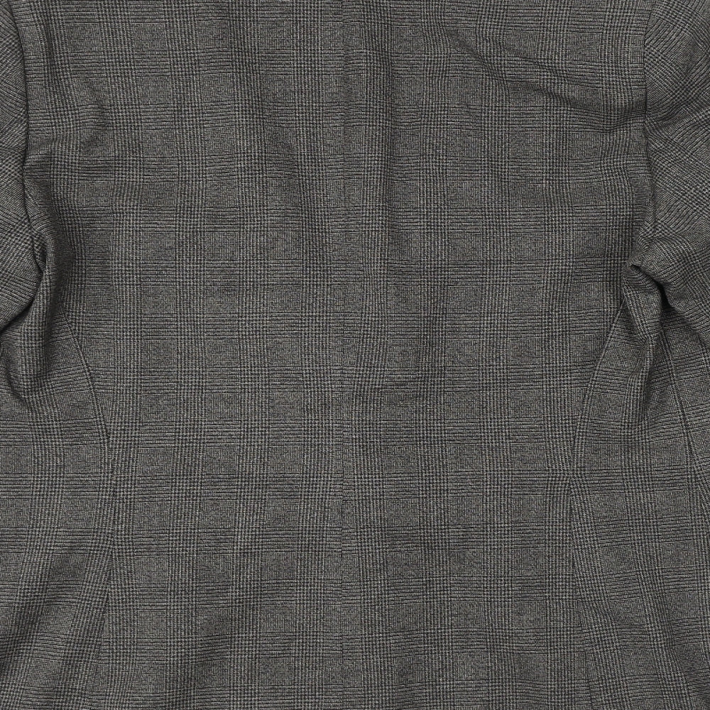 Marks and Spencer Womens Brown Plaid Polyester Jacket Suit Jacket Size 18