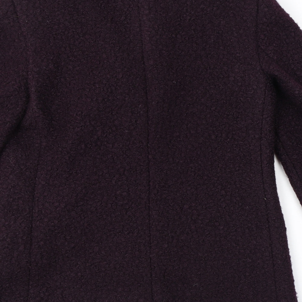 Brand and care label for Principles women’s purple herringbone jacket, size UK 10, button