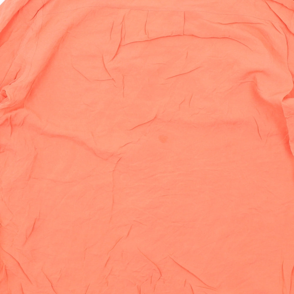 Womens UK Size 10 Oasis Orange Basic Button-Up