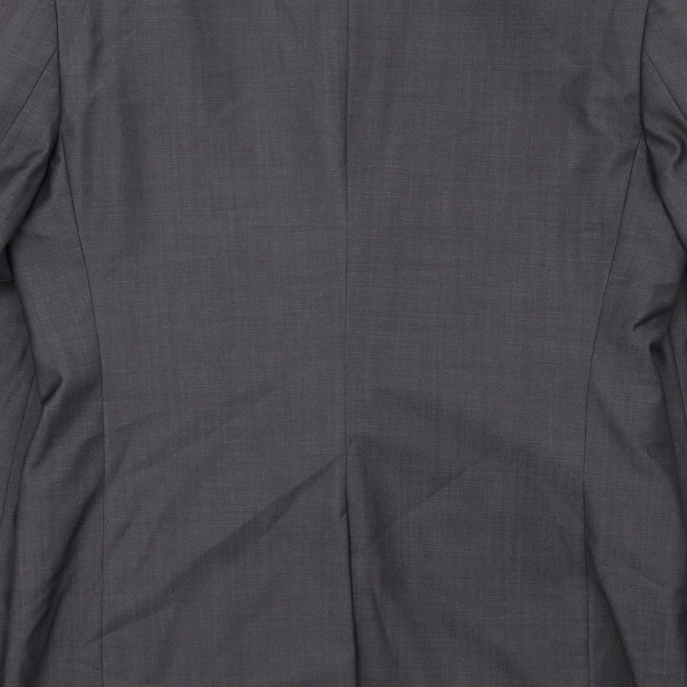 Brand and care label for Autograph men’s grey wool jacket suit jacket, size 38, regular