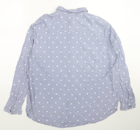 Womens UK Size 12 H&M Blue Basic Button-Up