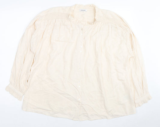 Womens UK Size 18 Damart Beige Basic Button-Up