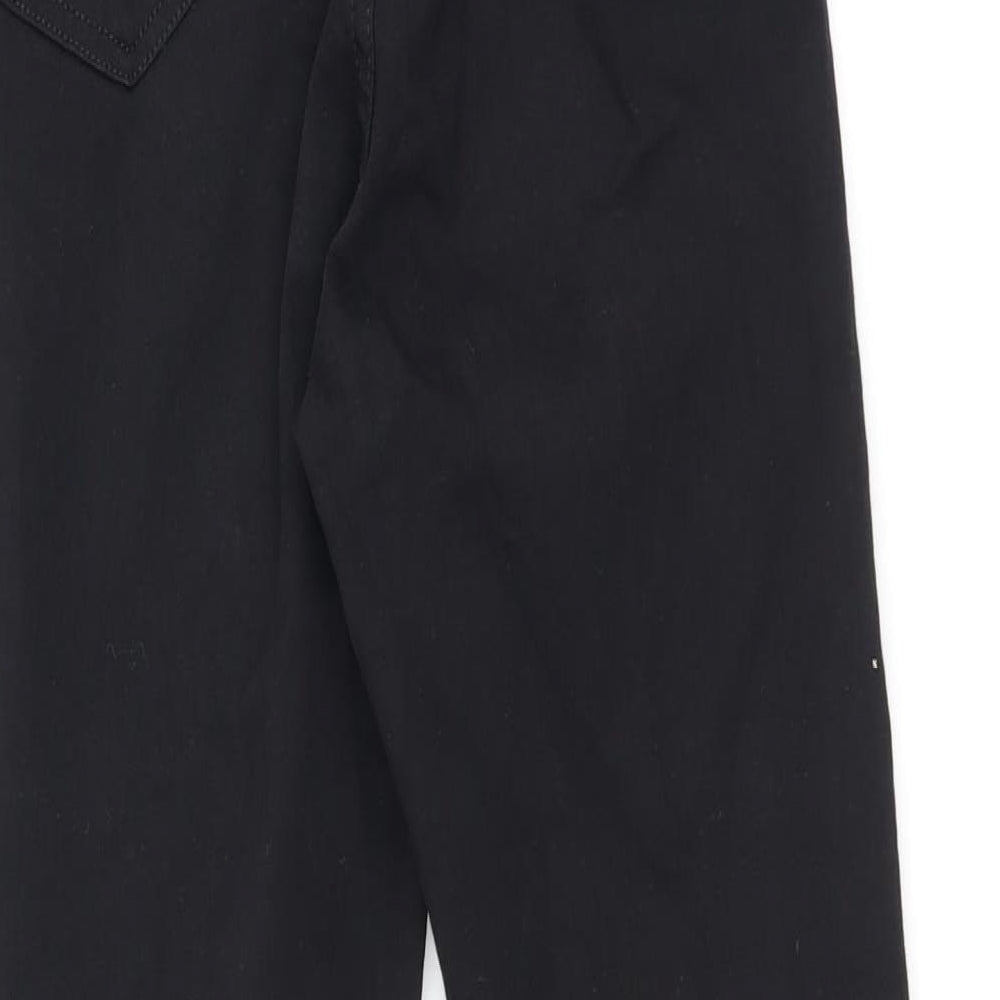 Topshop Womens Black Cotton Skinny Jeans Size 26 in L30 in Regular Zip - Distressed Hems