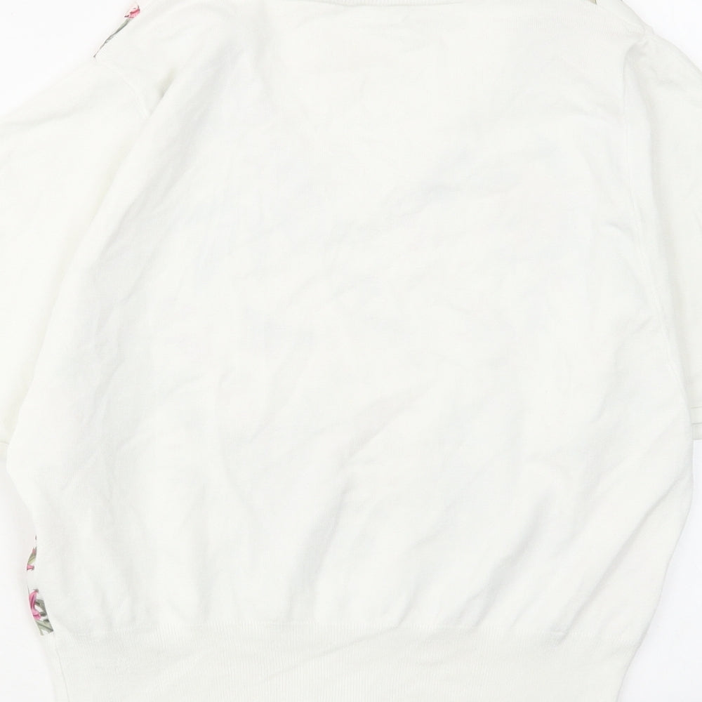 Womens UK Size S Oasis White Pullover Jumper