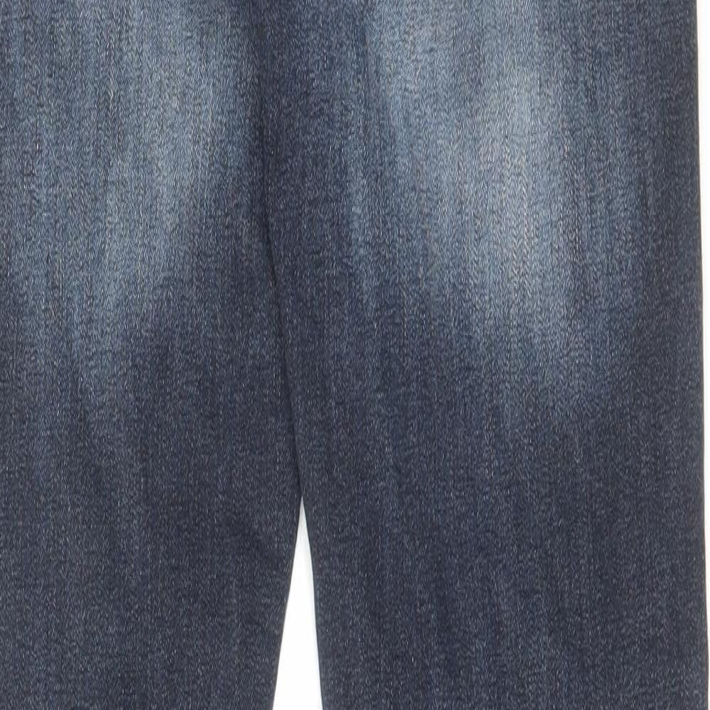 Duck & Cover Mens Blue Cotton Straight Jeans Size 32 in L31 in Slim Zip