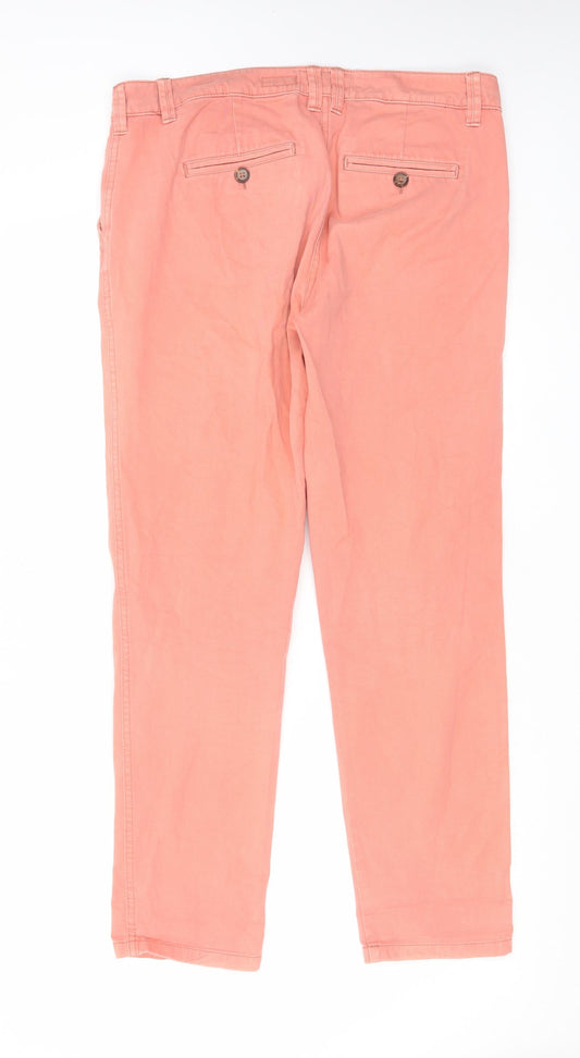 NEXT Womens Pink Cotton Straight Jeans Size 12 L29 in Regular Zip