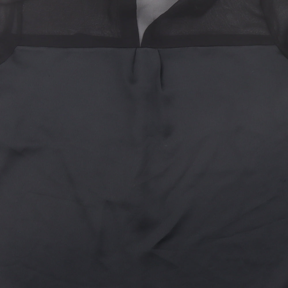 Womens UK Size 10 River Island Black Basic Button-Up