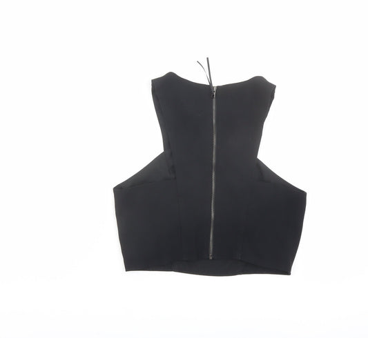 Womens UK Size 10 Topshop Black Cropped Tank