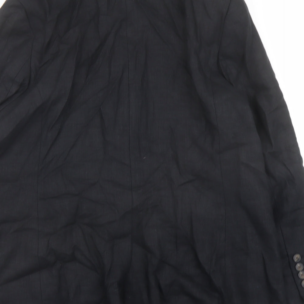 Marks and Spencer Womens Black Herringbone Polyester Jacket Blazer Size 8