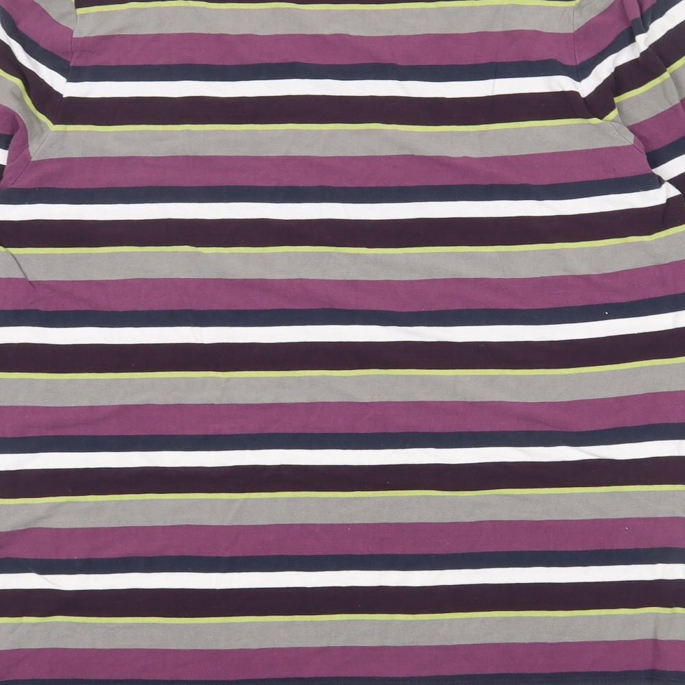 Bonita Womens Multicoloured Striped Viscose Basic T-Shirt Size L Round Neck